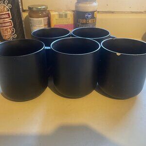 Set of 5 Black Mugs